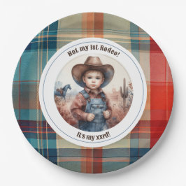Geen Eerste Rodeo Cowboy Westerse Verjaardag Papieren Bordje