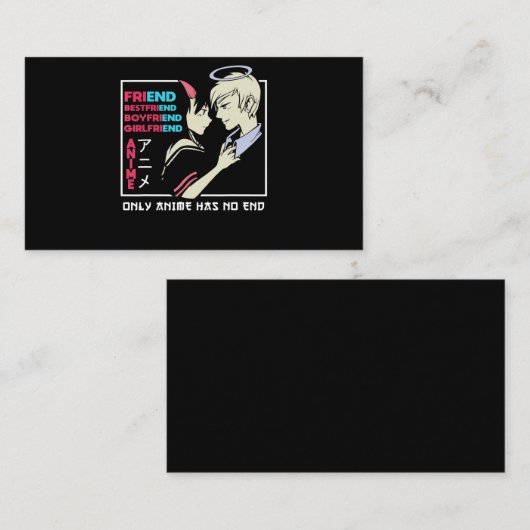 Geen Eind Anime Kleding Manga Art Cosplay Otaku Gi Visitekaartje (Voorkant / Achterkant)