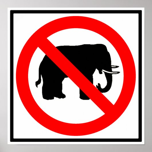 Geen Elephants Highway SIgn Poster (Voorkant)