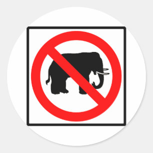 Geen Elephants Highway SIgn Ronde Sticker