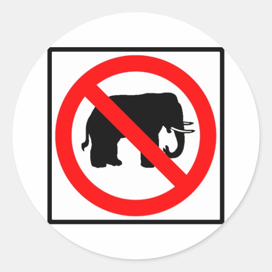 Geen Elephants Highway SIgn Ronde Sticker (Voorkant)