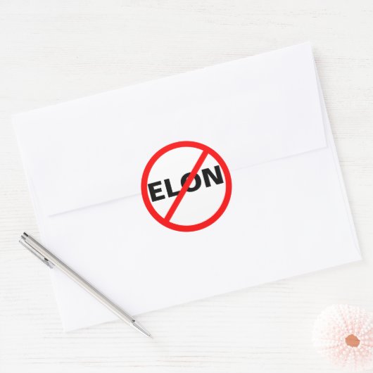 "GEEN ELON" RONDE STICKER (Envelop)