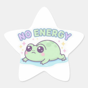 Geen Energie Kikker Sticker Schattige Vermoeide Ki