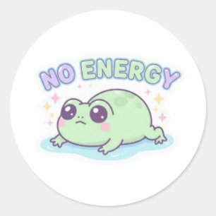 Geen Energie Kikker Sticker Schattige Vermoeide Ki