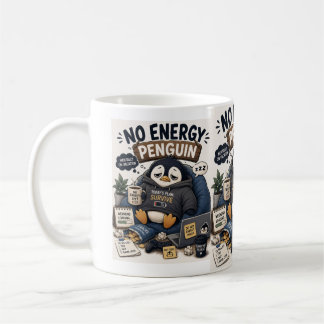 Geen Energie Pinguïn Mentaal op Vakantie CozyPengu Koffiemok