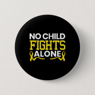 Geen enkel kind vecht alleen kinderkanker ronde button 5,7 cm