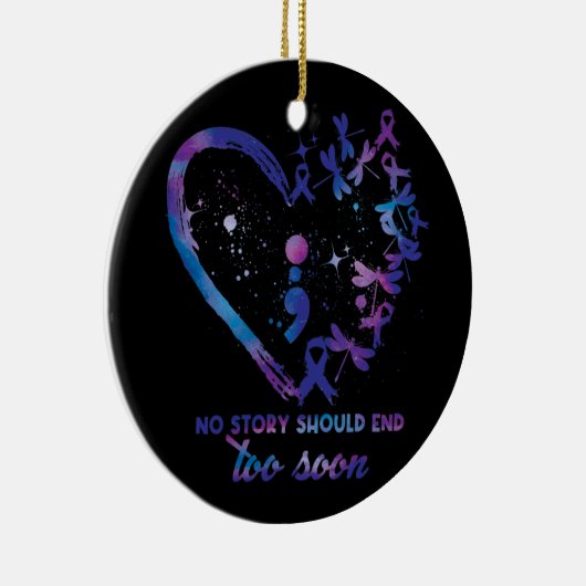 Geen enkel verhaal zou te vroeg moeten eindigen. keramisch ornament (Rechts)