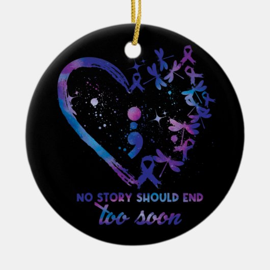 Geen enkel verhaal zou te vroeg moeten eindigen. keramisch ornament (Voorkant)