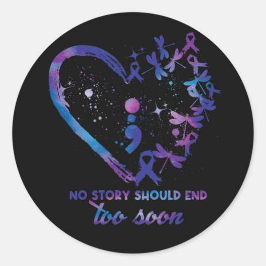Geen enkel verhaal zou te vroeg moeten eindigen. ronde sticker (Voorkant)