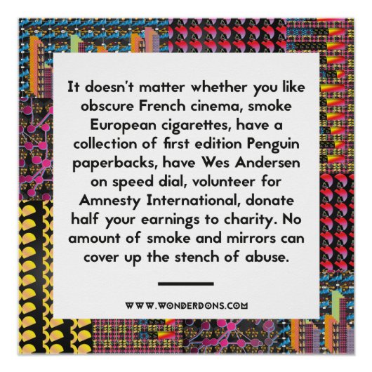 Geen enkele koel kan misbruik verbergen poster (Voorkant)