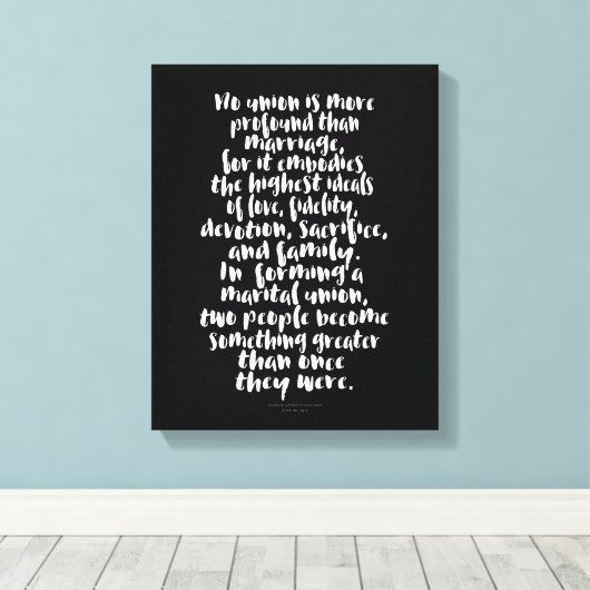 Geen enkele Unie is een prominentere liefdeshuweli Canvas Afdruk (Insitu (Houten vloer))