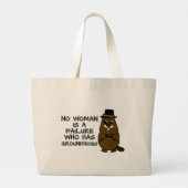Geen enkele vrouw is een mislukking met Groundhogs Grote Tote Bag (Achterkant)