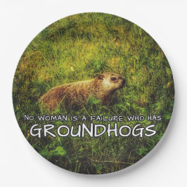 Geen enkele vrouw is een mislukking met Groundhogs Papieren Bordje