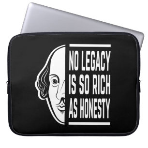 Geen erfenis is zo rijk Shakespeare citaat Thespia Laptop Sleeve