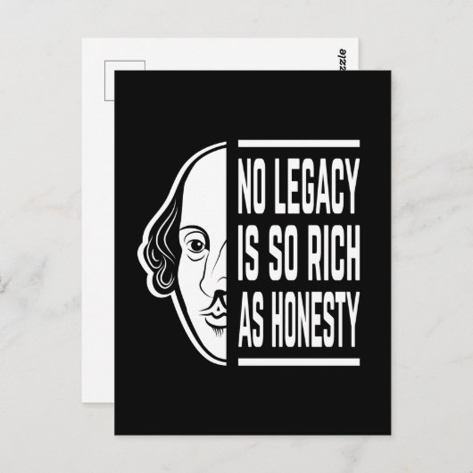 Geen erfenis is zo rijke Shakespeare citeert de sp Briefkaart (Voorkant / Achterkant)