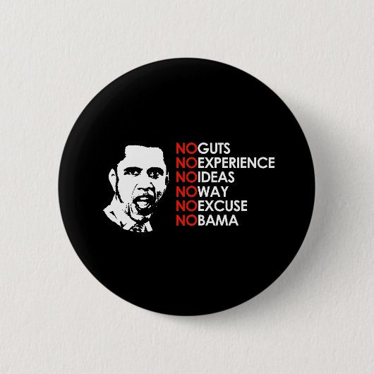 GEEN ERVARING, GEEN OBAMA RONDE BUTTON 5,7 CM (Voorkant)