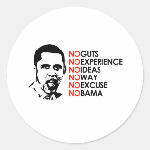 GEEN ERVARING, GEEN OBAMA RONDE STICKER