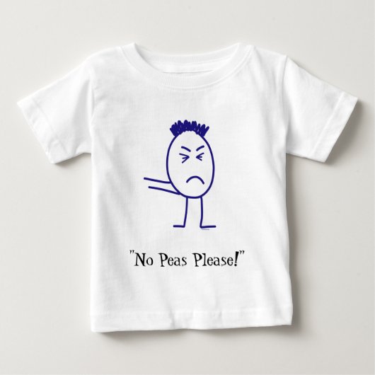 Geen erwten alsjeblieft. baby t-shirt (Voorkant)