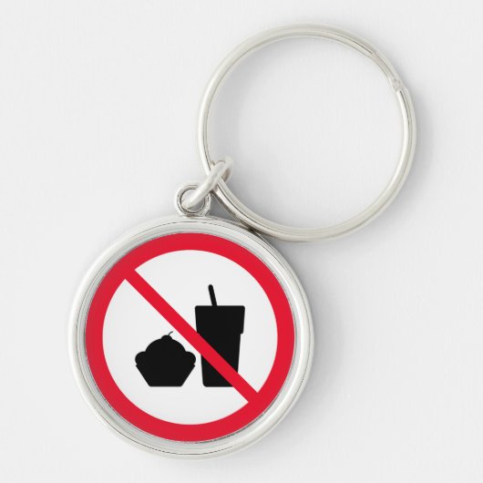 Geen eten Drink teken | Premium-Sleutelhanger Sleutelhanger (Voorkant)