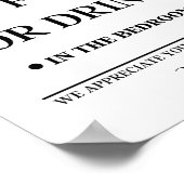 Geen eten of Drink in de slaapkamer Poster (Hoek)