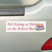 GEEN eten of Drink schoolbussignaal Bumpersticker (Op auto)