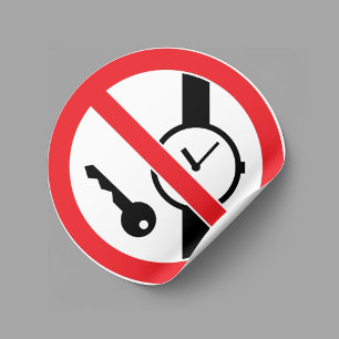 Geen etiket voor metalen voorwerpen of horloges sticker