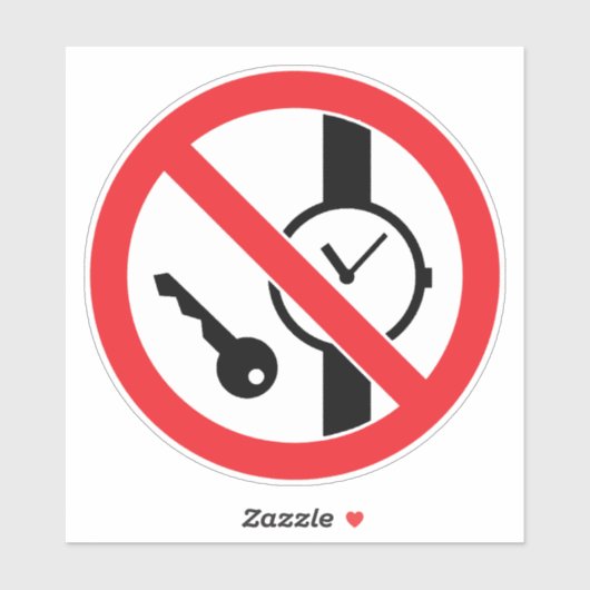 Geen etiket voor metalen voorwerpen of horloges sticker (Vel)