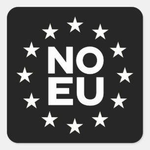 Geen EU-Sticker v2 omgekeerd Vierkante Sticker
