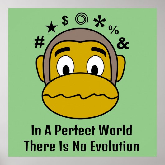 Geen evolutie aap motivatie poster (Voorkant)