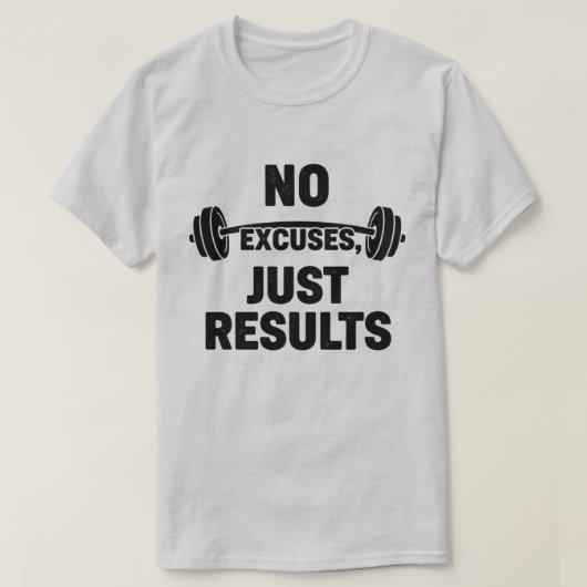Geen excuses alleen resultaten gym t-shirt (Design voorkant)