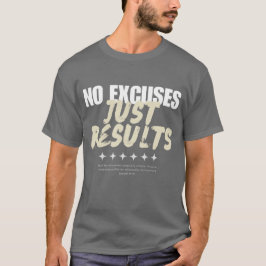 "Geen Excuses Alleen Resultaten" Modern Heren Graf T-shirt