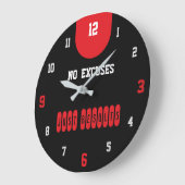 Geen Excuses Alleen Resultaten Zwarte Fitness Grote Klok (Hoek)