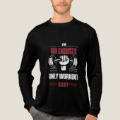 "Geen excuses, alleen trainen baby!" Tri-Blend Shirt (Voorkant volledig)