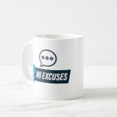 Geen excuses koffiemok (Voorkant links)
