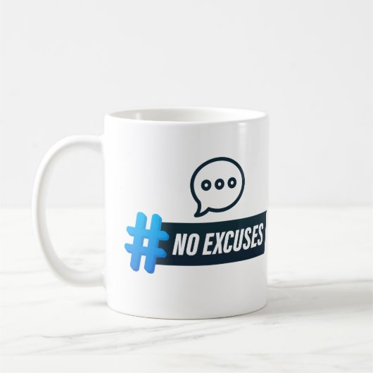 Geen excuses koffiemok (Links)