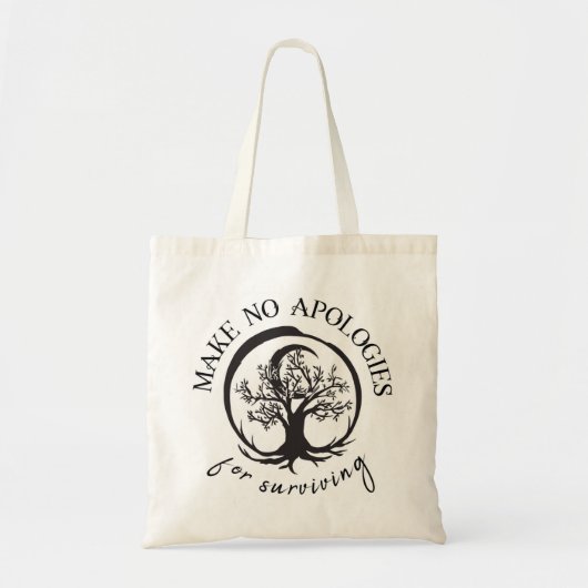 Geen excuses voor het overleven tote bag (Voorkant)