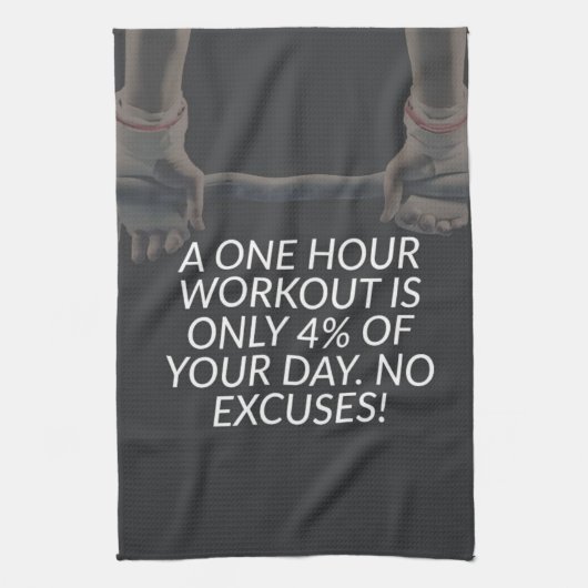 Geen excuses - Workout Motivatie Theedoek (Verticaal)