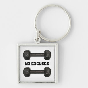 "Geen excuus" Dumbbells Sleutelhanger