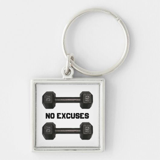 "Geen excuus" Dumbbells Sleutelhanger (Voorkant)