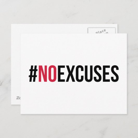 Geen excuus Gym Quote Briefkaart (Voorkant / Achterkant)