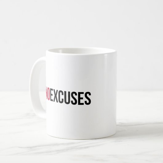 Geen excuus Gym Quote Koffiemok (Voorkant links)