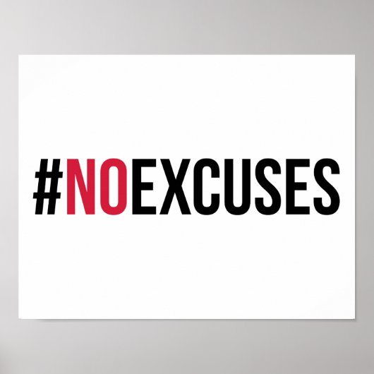 Geen excuus Gym Quote Poster (Voorkant)