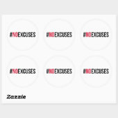 Geen excuus Gym Quote Ronde Sticker (Vel)