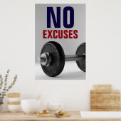 Geen excuus voor Bodybuilding Fitness Inspirerend Poster (Keuken)