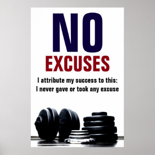Geen excuus voor Bodybuilding Fitness Inspirerend Poster