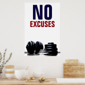 Geen excuus voor Bodybuilding Fitness Inspirerend Poster (Keuken)