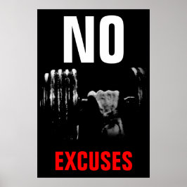 Geen excuus voor Bodybuilding Fitness Inspirerend Poster
