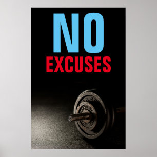 Geen excuus voor Bodybuilding Fitness Inspirerend Poster