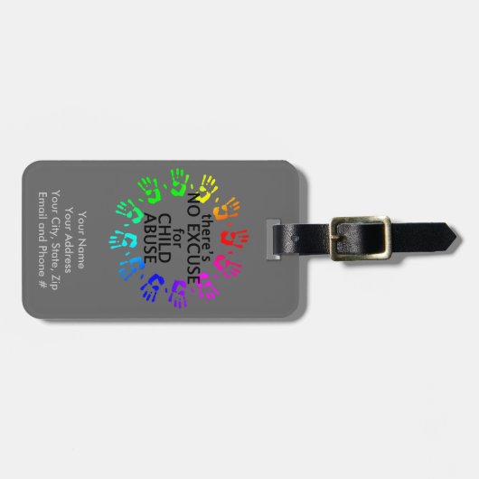 Geen excuus voor kindermisbruik bagagelabel (Voorkant horizontaal)