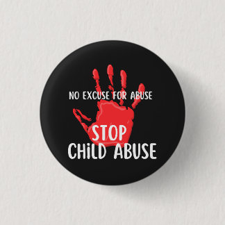 Geen excuus voor misbruik. Stop kindermisbruik. Ronde Button 3,2 Cm